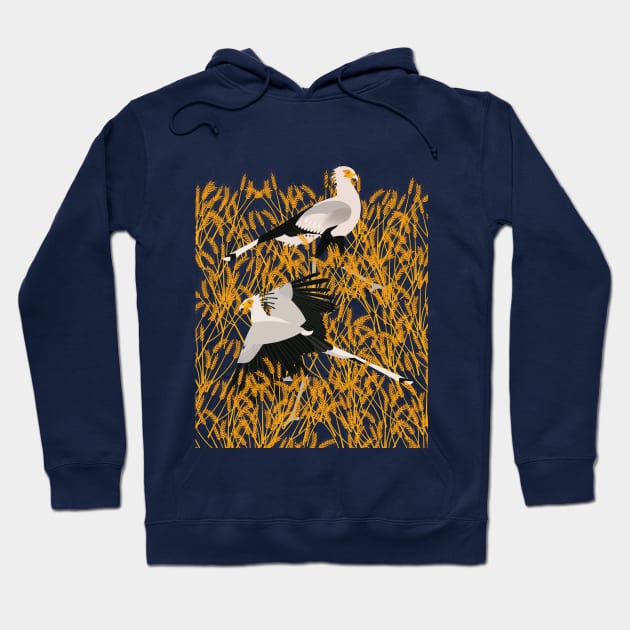 Secretary Bird Hoodie by Aline Eg